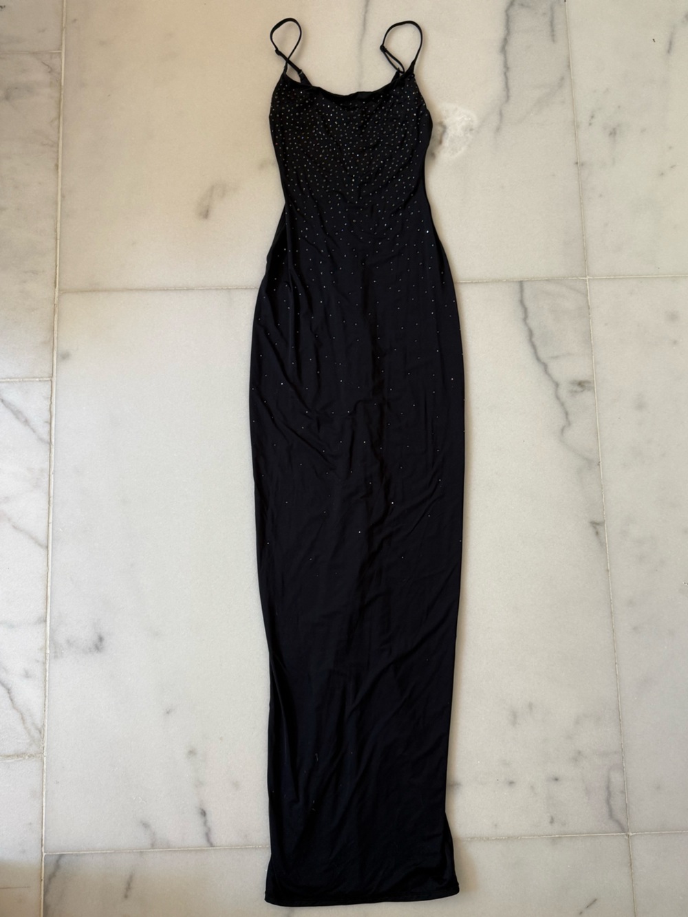 SKIMS Black Rhinestone-Studded maxi dress - Picture 2 of 6